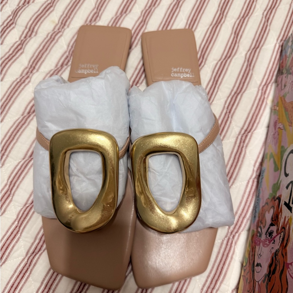 Jeffrey Campbell Gold Buckle Sandals